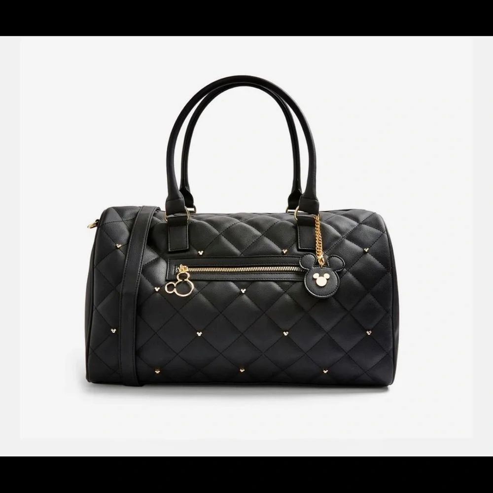 - Primark Disney Black and Gold Studded Mickey Mouse Weekender Travel Bag - Picture 7 of 7